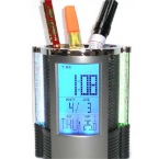 Pen-holder-w-clock-calendar-&-rainbow-light-NPC1051-98
